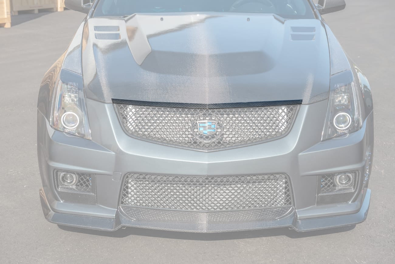 2009-2015 Cadillac CTS and CTS-V V2 | Carbon Fiber Hood Trim Molding Replacement